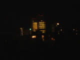 The BMW towers at night